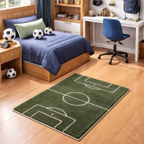 Tapete Sala Dubai Infantil Menino Antiderrapante 1,00x1,50:futebol