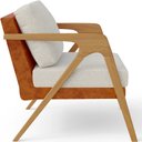 Ver imagem 7 de Kit 04 Poltronas Decorativas Sala Estar Pietra L02 Couríssimo Camel Linho Champagne - Lyam Decor