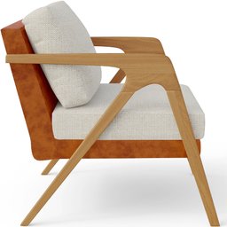 Kit 04 Poltronas Decorativas Sala Estar Pietra L02 Couríssimo Camel Linho Champagne - Lyam Decor - 7