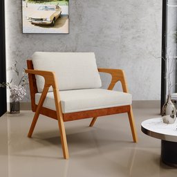 Kit 04 Poltronas Decorativas Sala Estar Pietra L02 Couríssimo Camel Linho Champagne - Lyam Decor - 2