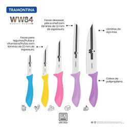 Conjunto Facas Mulher Maravilha Tramontina 05 Peças Especial - 3