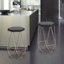 Ver imagem 3 de Banqueta Rubi Bronze Linho Chumbo Metal Móveis