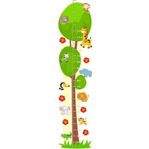 Adesivo Decorativo de Parede Infantil Régua de Crescimento - Safári