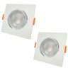Kit 2 Teto Spot Led Olho de Boi 5w 3000k Direcionável Quadrado Embutir Bivolt - 1
