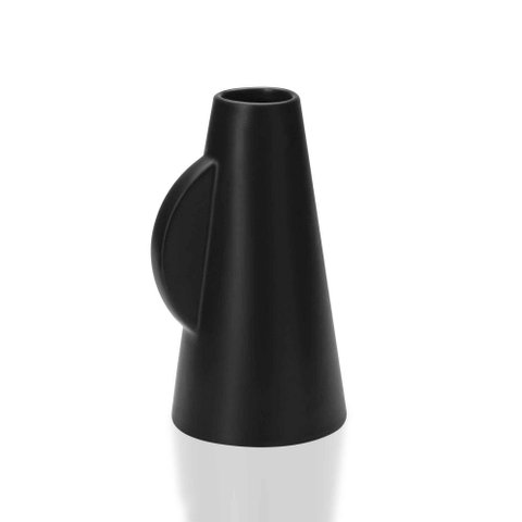 Vaso Decorativo em Cerâmica Preto 15x14cm - D’Rossi