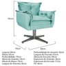 Kit 2 Poltronas Opala Base Giratória de Metal Suede Azul Tiffany - Doce Sonho Móveis - 5