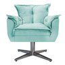 Kit 2 Poltronas Opala Base Giratória de Metal Suede Azul Tiffany - Doce Sonho Móveis - 3