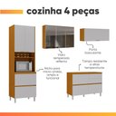 Ver imagem 4 de Armário de Cozinha Completa 8 Portas 5 Gavetas Lais Madeirado/fendi