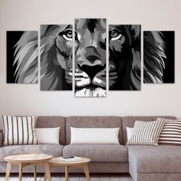 Quadros Decorativos Leão Preto e Branco Sala Quarto Biblia - 2