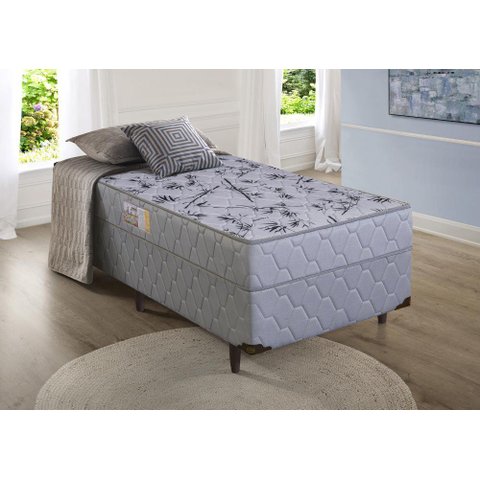 Cama Box D28 Solteiro 88x188x51 Ortopédico Holanda Cinza Sofá Casa