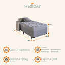 Ver imagem 3 de Cama Box D28 Solteiro 88x188x51 Ortopédico Holanda Cinza Sofá Casa
