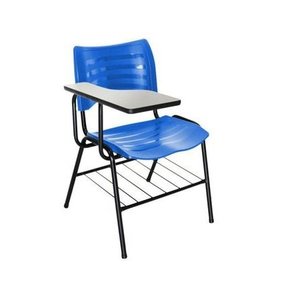 Cadeira Universitaria Turim Com Porta Livros - Azul