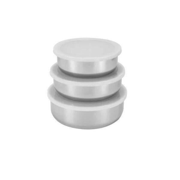Conjunto de Potes Inox 3 Peças com Tampa Plástica Ixb0107 - 2