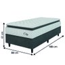 Cama Box Colchão Solteiro Molas Ensacadas City Pillow Top 88x188x61cm Branco / Cinza Hellen - Suport - 3