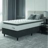 Cama Box Colchão Solteiro Molas Ensacadas City Pillow Top 88x188x61cm Branco / Cinza Hellen - Suport - 1