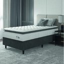 Ver imagem 1 de Cama Box Colchão Solteiro Molas Ensacadas City Pillow Top 88x188x61cm Branco / Cinza Hellen - Suport