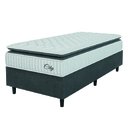 Ver imagem 2 de Cama Box Colchão Solteiro Molas Ensacadas City Pillow Top 88x188x61cm Branco / Cinza Hellen - Suport