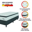 Ver imagem 5 de Cama Box Colchão Solteiro Molas Ensacadas City Pillow Top 88x188x61cm Branco / Cinza Hellen - Suport