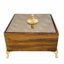 Ver imagem 4 de Porta Joias caixinha decorativa acabamento madeira rustica pez provençal Dourado