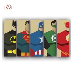Conjunto Quadros de Super Heróis Kit Decorativos Infantil Telas Placas - 1