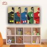 Conjunto Quadros de Super Heróis Kit Decorativos Infantil Telas Placas - 4