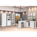 Ver imagem 1 de Conjunto Office Escritório Completo 5 Peças Multiuso Branco Freijó