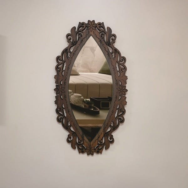 Espelho Corpo Inteiro Decorativo Kit Lecce e Perugia - Marrom - 2