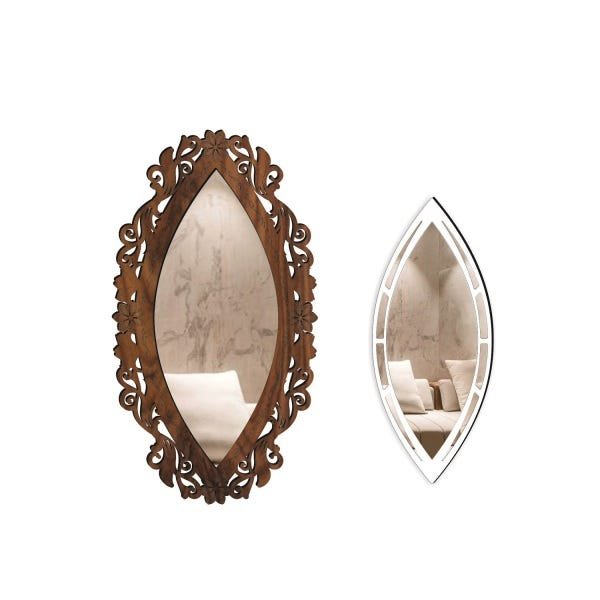 Espelho Corpo Inteiro Decorativo Kit Lecce e Perugia - Marrom - 1