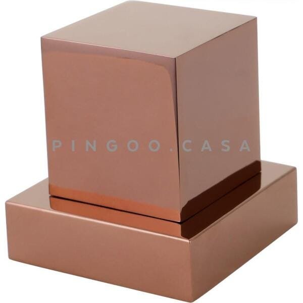 Acabamento de Registro em Metal Quadrado Mearim Pingoo.casa - Dourado Rose - 3
