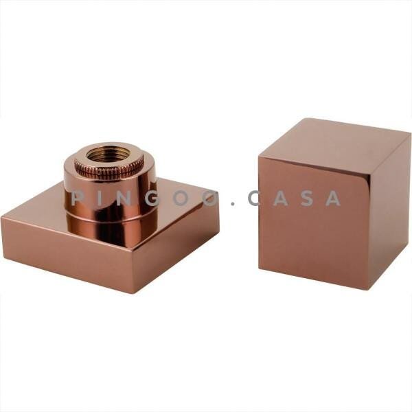 Acabamento de Registro em Metal Quadrado Mearim Pingoo.casa - Dourado Rose - 2