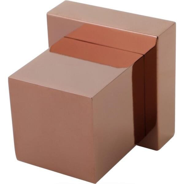 Acabamento de Registro em Metal Quadrado Mearim Pingoo.casa - Dourado Rose - 1