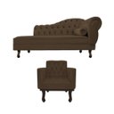 Ver imagem 2 de Kit Diva Recamier Diana 185cm Lado Esquerdo e 01 Poltrona Classic Suede - Doce Sonho Móveis RECAMIER