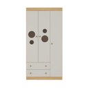 Ver imagem 7 de Guarda-roupa Infantil 92cm com Vidro 3 Portas e 2 Gavetas Pirulito Multimóveis Mp4467 Madeirado/off