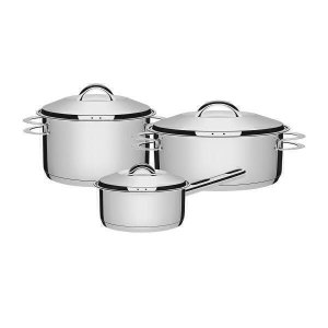 Jogo de Panelas 3 Peças Inox Fundo Triplo Solar Tramontina