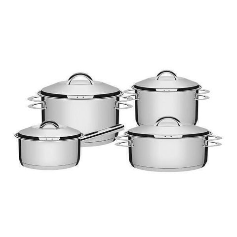 Jogo de Panelas 4 Peças Inox Fundo Triplo Solar Tramontina