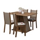 Ver imagem 2 de Conjunto Sala de Jantar Mesa Tampo de Madeira 4 Cadeiras Rustic/crema/hibiscos Sophie Madesa