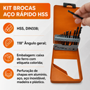 Ver imagem 5 de Conjunto de Brocas para Metal Hss 13 Peças - Wokin