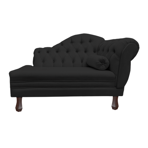 Recamier Sofá Esquerdo Larissa 120cm Sala Corano Preto - Incasa Decor