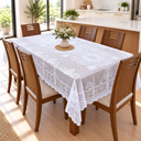 Ver imagem 1 de Toalha de Mesa de Renda 6 Lugares Retangular Branca