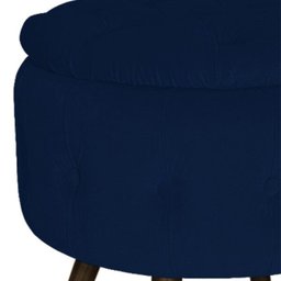 Puff Londres Baú Palito Tabaco Suede Azul Marinho - 6 Puff Londres Baú Palito Tabaco Suede Azul Marinho - 6