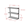 Conjunto Cremalheira Estante 3 Prateleiras 94x100x31 cm Comac - 2
