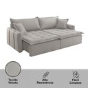 Ver mais imagens de Sofá Cama Veludo em Madeira Eucalipto 280cm Braço 20cm Arizona Meu Sofá Online