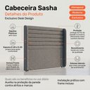 Ver imagem 3 de Cabeceira Estofada para Cama Box Queen Sasha 160cm Moderna Linho Cinza - Desk Design