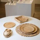 Ver imagem 6 de Jogo 4 Prato de Sobremesa Pratinho Bambu Natural Ecológico Lyor 18x18cm