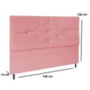 Ver imagem 3 de Cabeceira Estofada Cama Box Casal 140cm Camboriú Suede Rosa