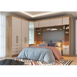 Dormitório Modulado Infinity 2.17 – Design Compacto e Funcional para Seu Espaço:macadâmia - 2
