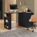 Ver imagem 1 de Cômoda 3 Gavetas com Mesa Giratória Preto - Qmovi