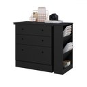 Ver imagem 5 de Cômoda 3 Gavetas com Mesa Giratória Preto - Qmovi