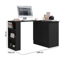 Ver imagem 3 de Cômoda 3 Gavetas com Mesa Giratória Preto - Qmovi