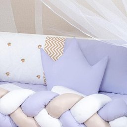 Kit Berço Trança Completo Urso Teddy Lilas 12 Peças - 5